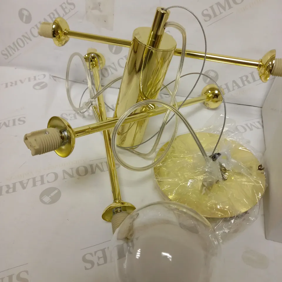 DAR LIGHTING KUMARA 6LT PENDANT - GOLD & GLASS