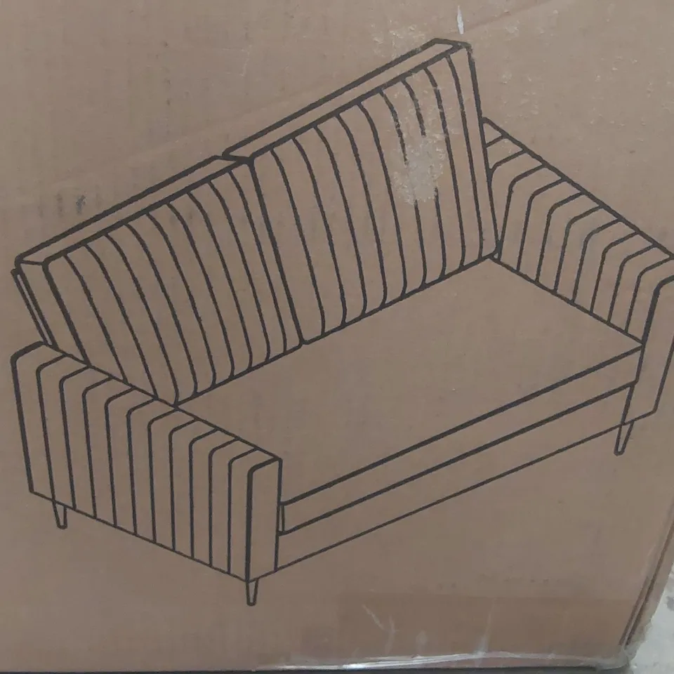 BOXED EMILY 2 SEATER SOFA IN VELVET MIDNIGHT BLUE