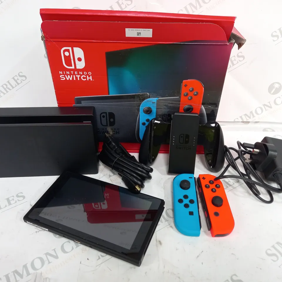 NINTENDO SWITCH CONSOLE IN RED AND BLUE
