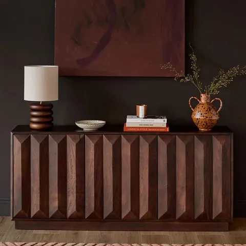 BOXED DANETTI RIA DARK WOOD LARGE SIDEBOARD