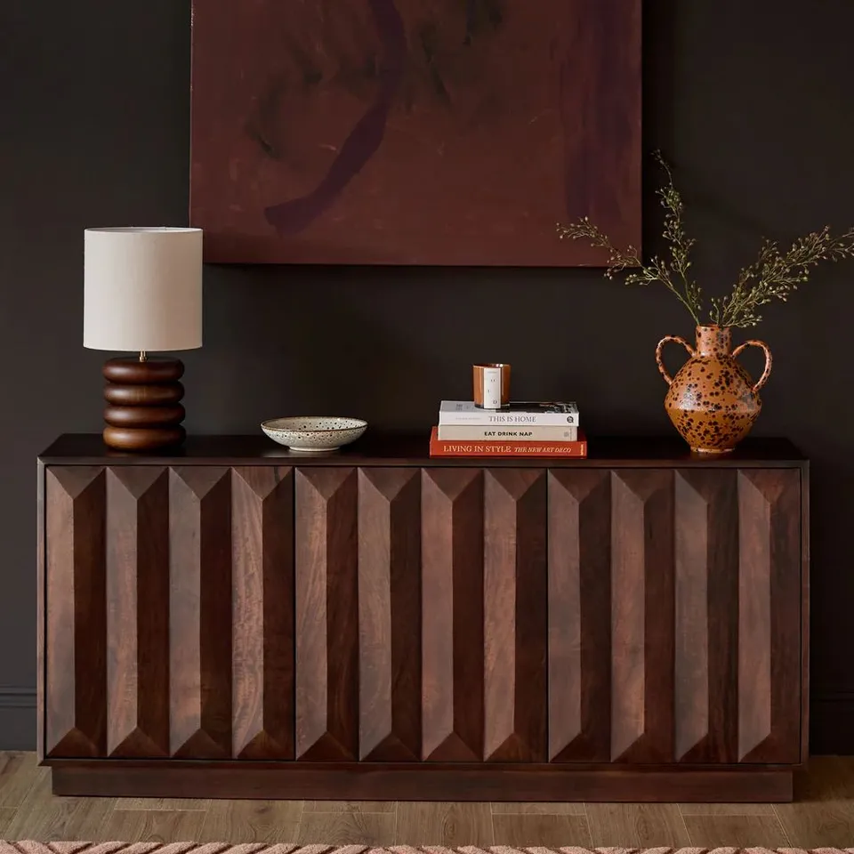 BOXED DANETTI RIA DARK WOOD LARGE SIDEBOARD