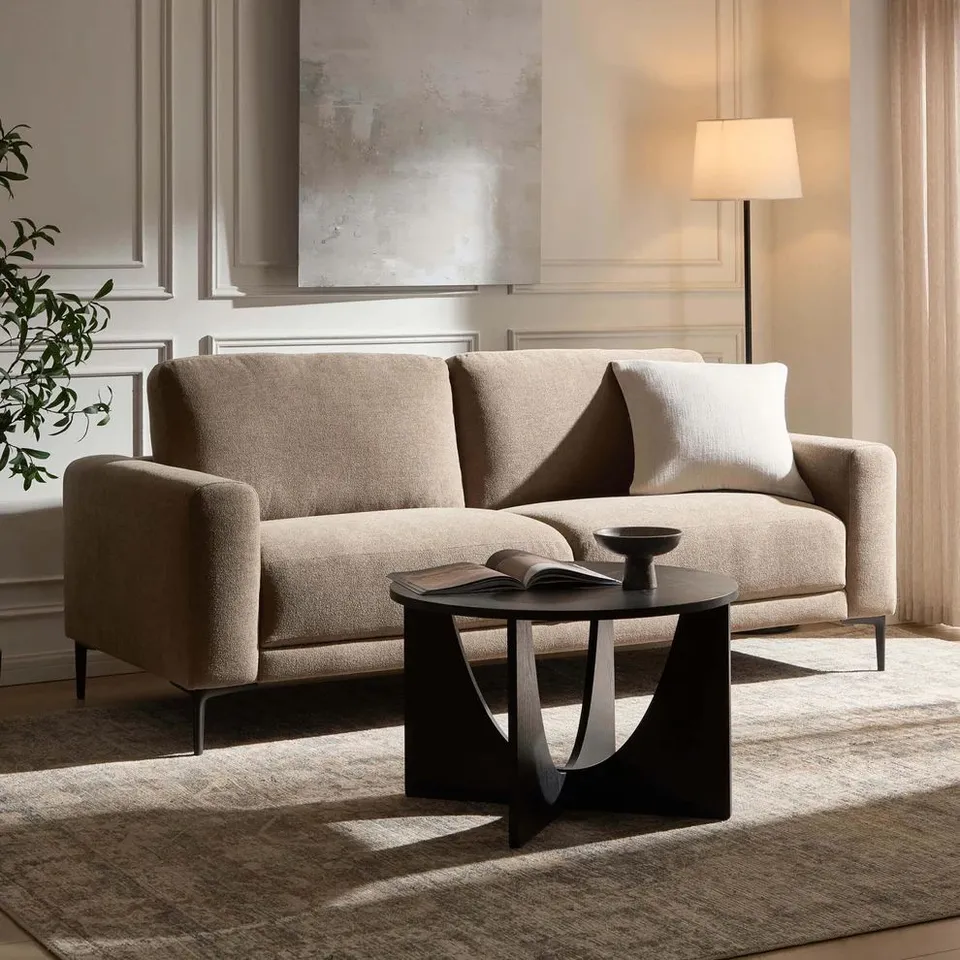 BOXED DUSK MALIBU 3 SEATER SOFA - CHENILLE MUSHROOM (1 BOX)
