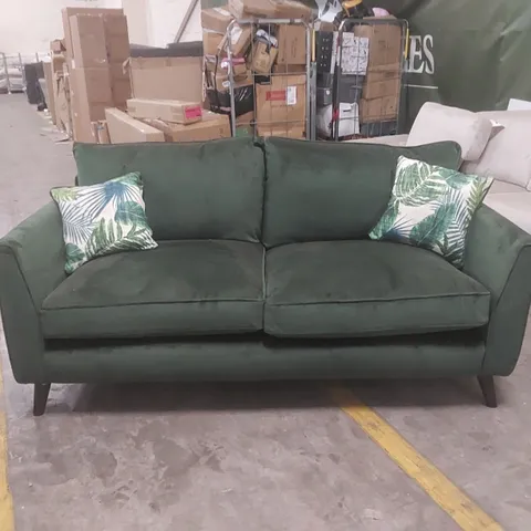 QUALITY DESIGNER 3-SEATER VELVET UPHOLSTERED SOFA