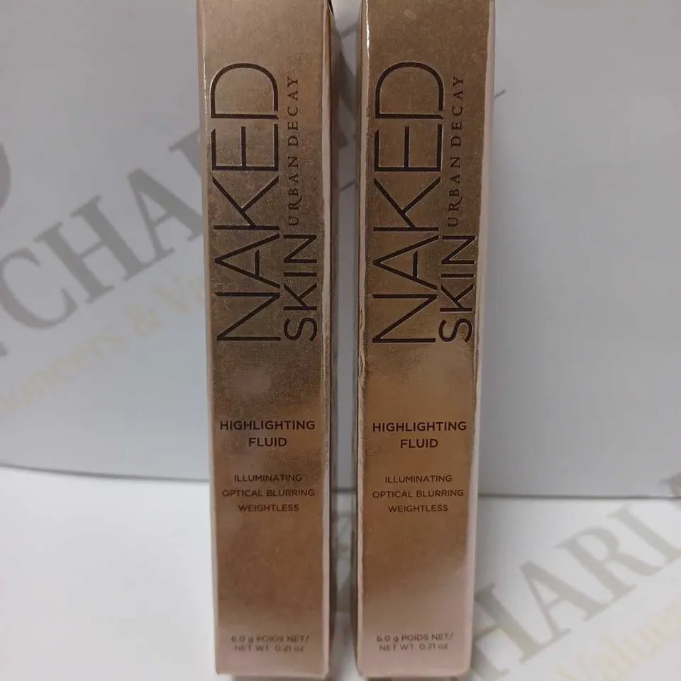 LOT OF 2 URBAN DECAY NAKED SKIN HIGHLIGHTING FLUID - AURA & SIN 