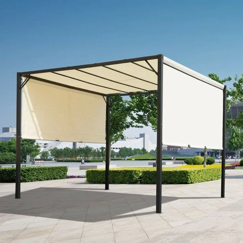 BOXED 3M X 3M STEEL PATIO GAZEBO (2 BOXES)