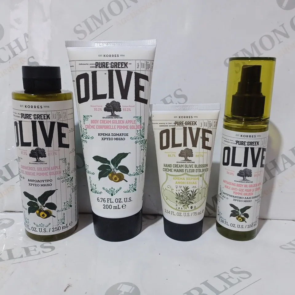 KORRES 4 PIECE PURE GREEK OLIVE COMPLETE BODYCARE COLLECTION