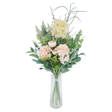 JM BY JULIEN MACDONALD FAUX HYDRANGEA BOUQUET IN GLASS VASE