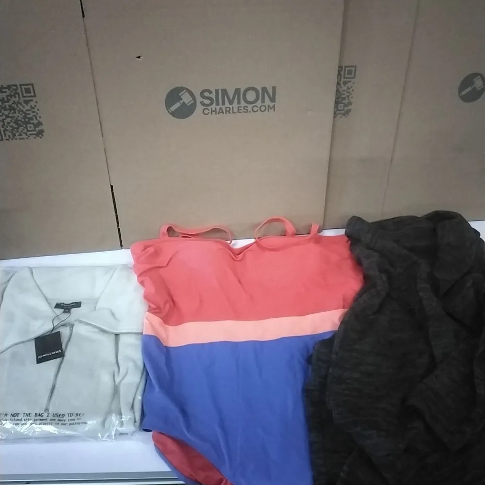 A PALLET TO CONTAIN APPROXIMATELY 85 BRAND NEW DESIGNER WOMEN'S CLOTHES WHICH INCLUDE; JD WILLIAMS JUMPERS, DRESSES, SWIMSUITS ETC