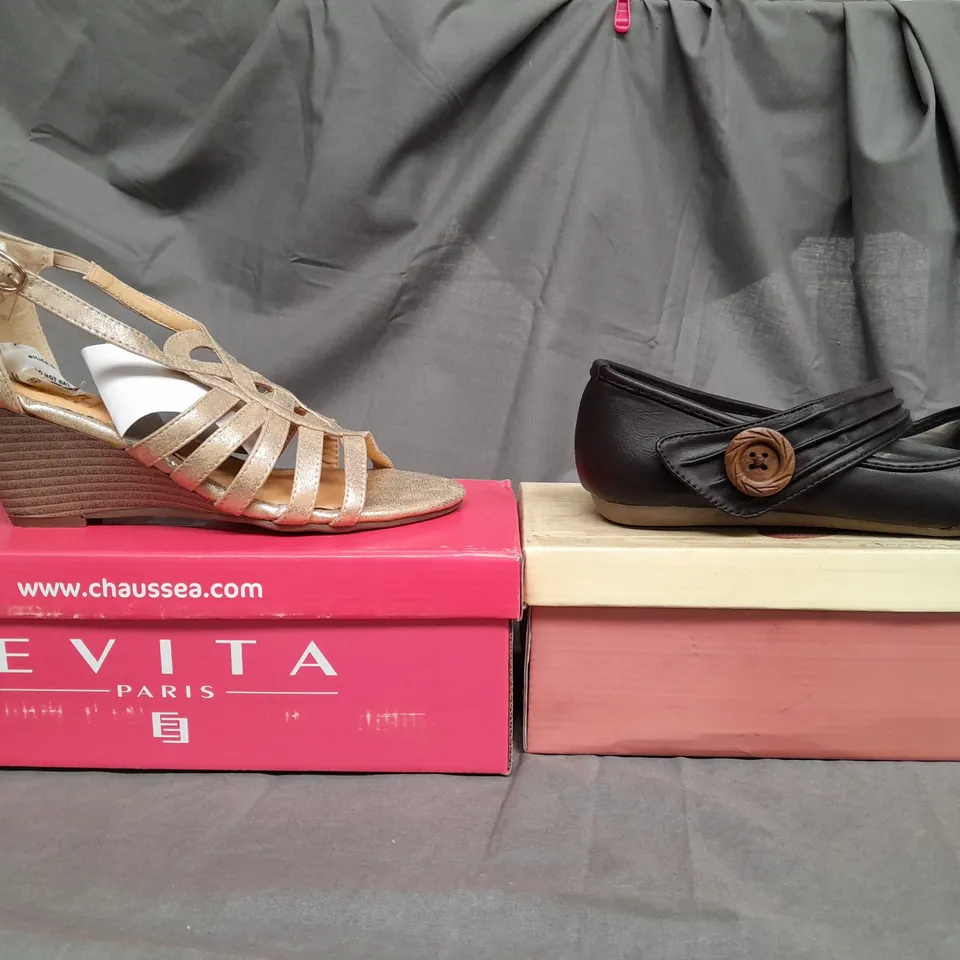 BOX OF APPROX 7 ASSORTED SHOES IN VARIOUS SIZES & COLOURS 
