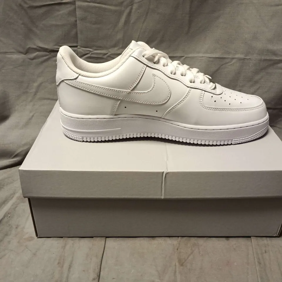 BOXED PAIR OF  NIKE AIR FORCE 1 '07 SNEAKERS – WHITE, UK 11 (US 12)