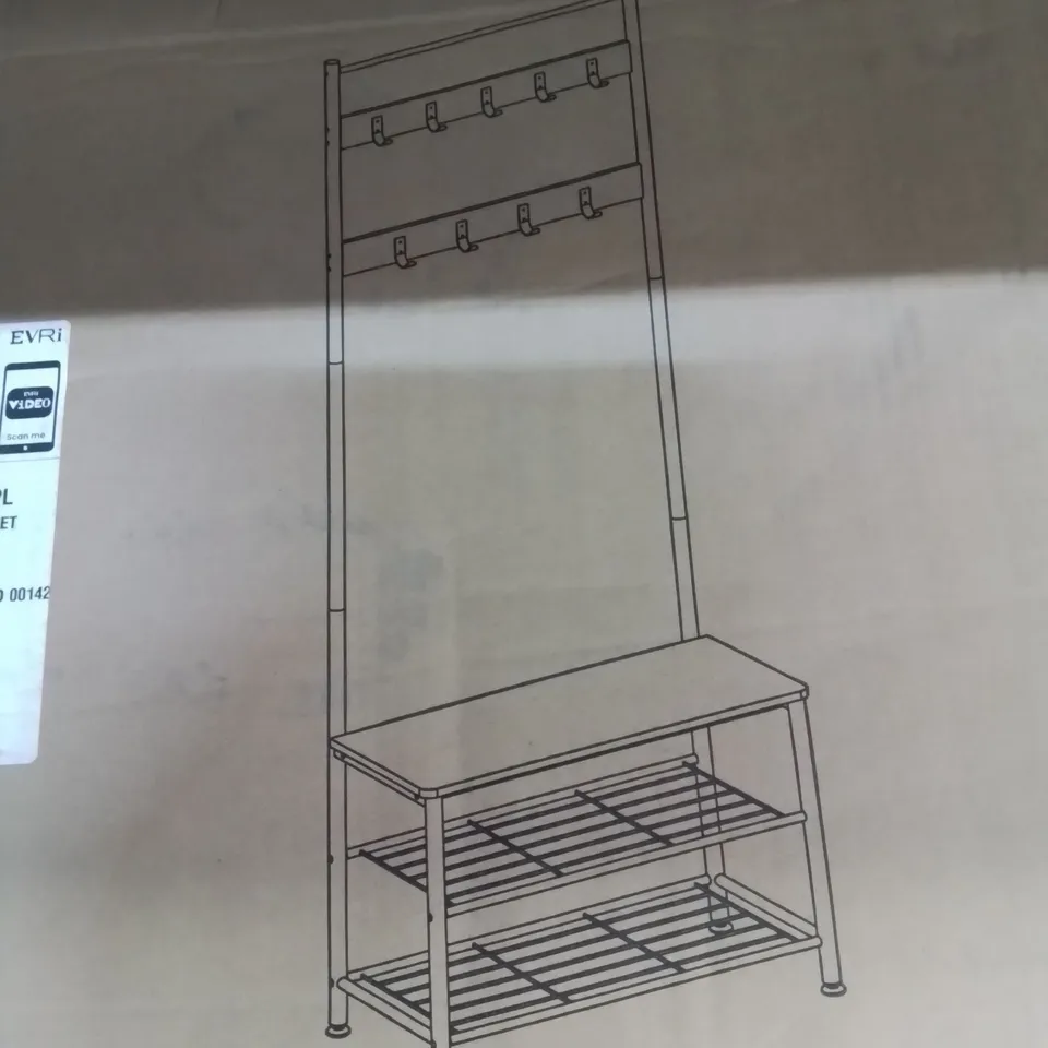 BOXED COAT AND SHOE RACK BENCH