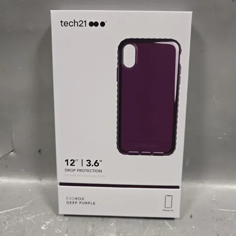 BOX OF APPROXIMATELY 100 TECH21 EVO ROX DEEP PURPLE IPHONE XR CASE
