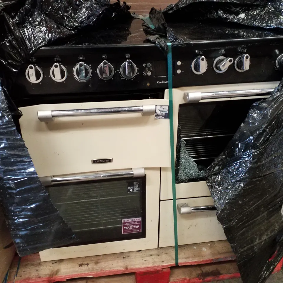 PALLET CONTAINING LEISURE CK100G232C 100CM WIDE COOKMASTER GAS RANGE COOKER IN CREAM