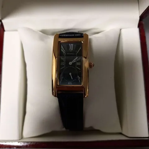 BOXED STOCKWELL ROSE GOLD FRAMED WRIST WATCH WITH BLACK STRAPS