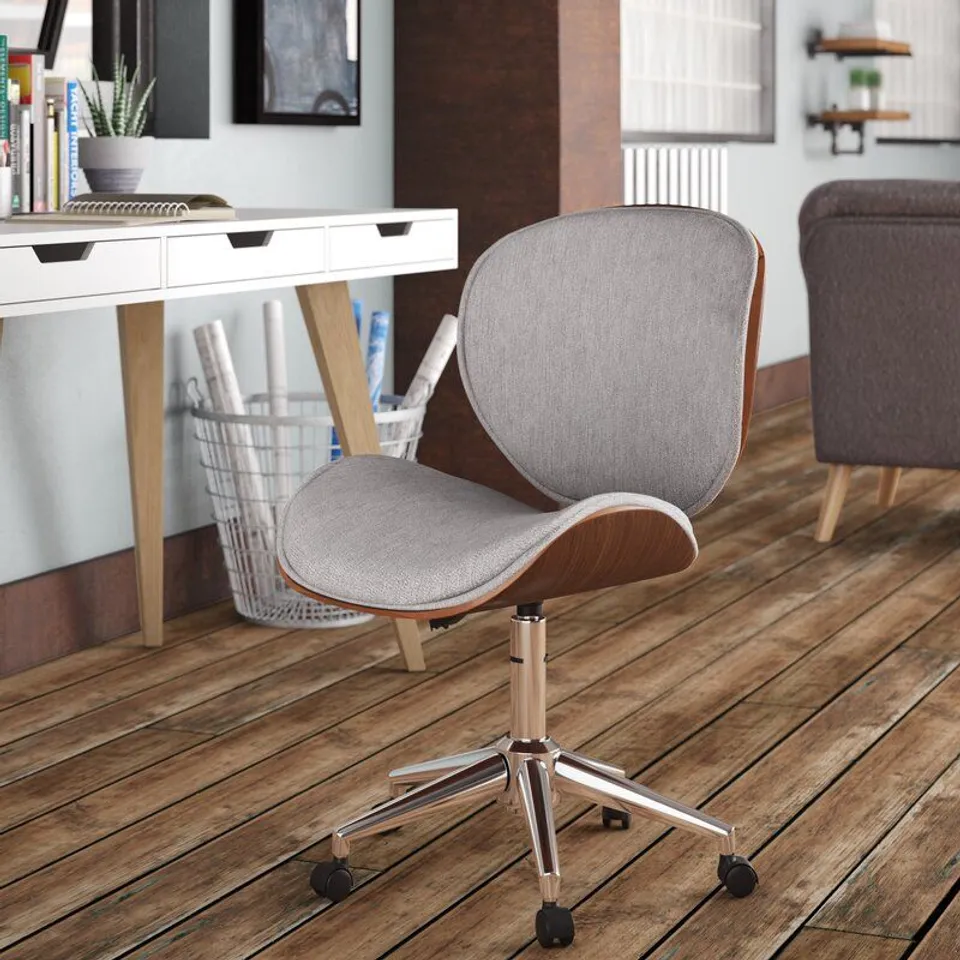 BOXED JEROME DESK CHAIR - GREY UPHOLSTERY 