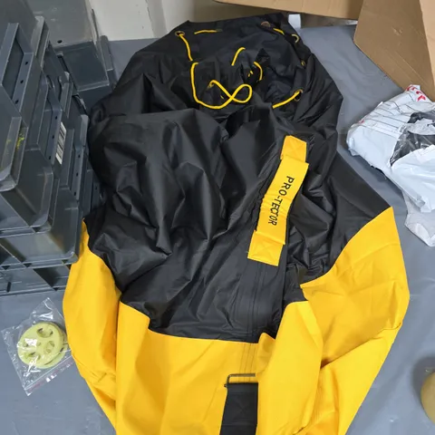 HI-VIS YELLOW & BLACK WATERPROOF RAIN SUIT (VERIFY MODEL)