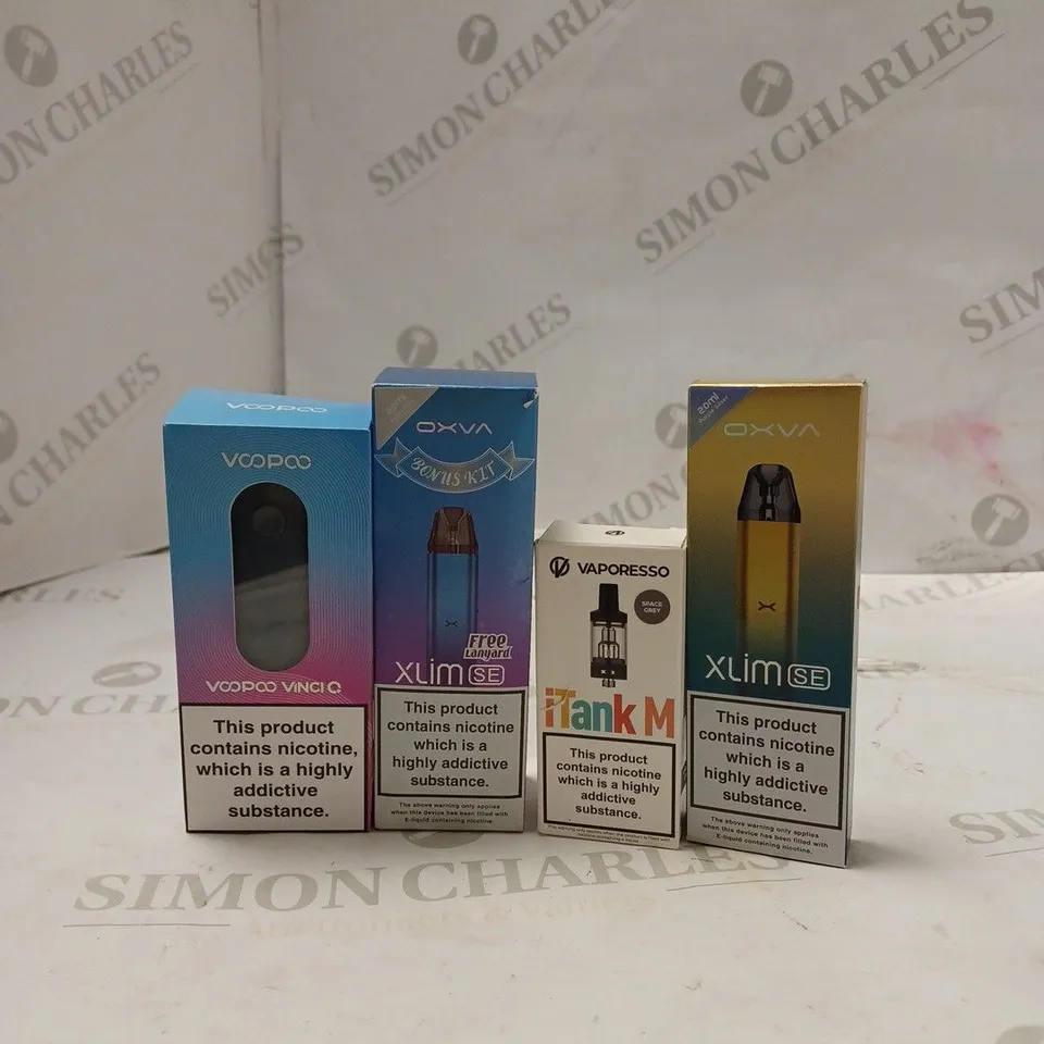 BOX OF APPROX 10 ITEMS TO INCLUDE VOOPOO VINCI Q, OXVA XLIM SE, VAPORESSO iTANK M. 