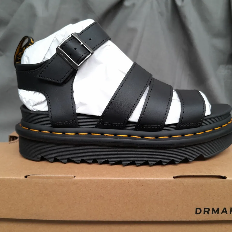 BOXED DR MARTENS BLAIRE BLACK BOOT SANDALS - UK 5