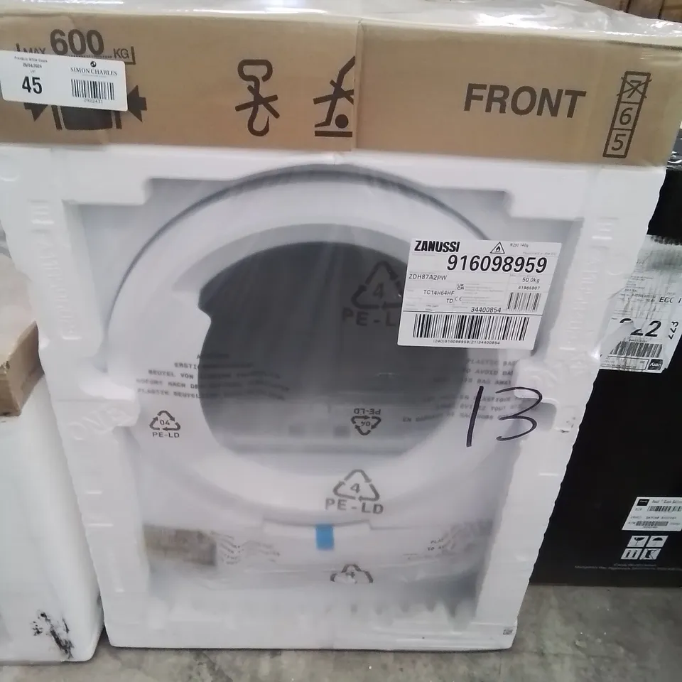 ZANUSSI ZDH87A2PW 8KG HEAT PUMP TUMBLE DRYER - WHITE - A++ RATED RRP £475