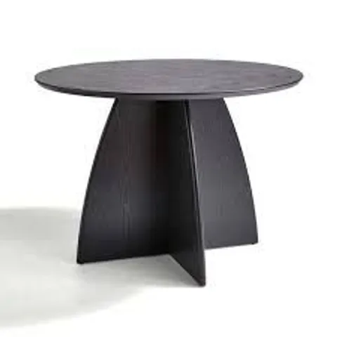 BOXED EFFY 4 SEATER ROUND DINING TABLE, BLACK WOOD EFFECT (1 BOX)