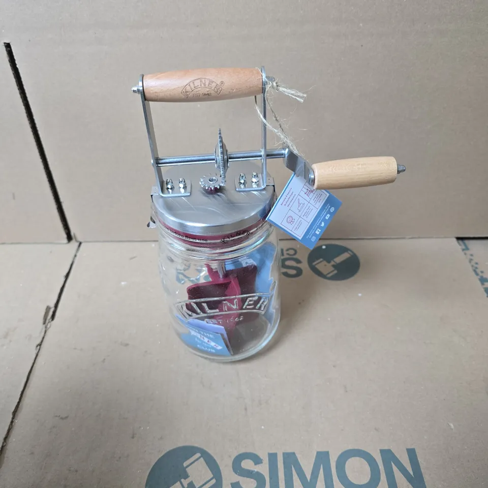 KILNER BUTTER CHURNER – GLASS JAR WITH HAND CRANK