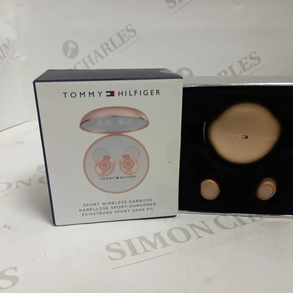 TOMMY HILFIGER WIRELESS EARBUDS METAL CASE ROSE RRP £90