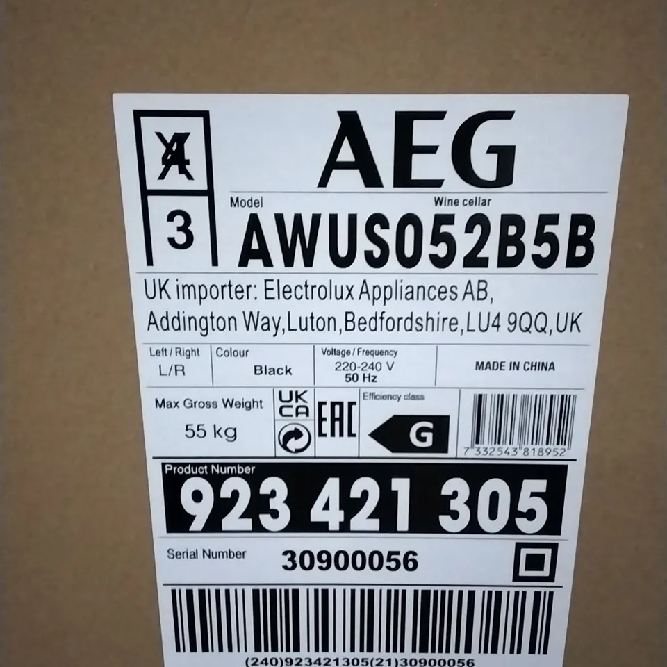 AEG AWUS052B5B REFRIGERATOR RRP £717.00