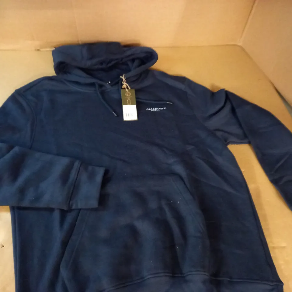CROSSHATCH NAVY HOODIE - X-LARGE