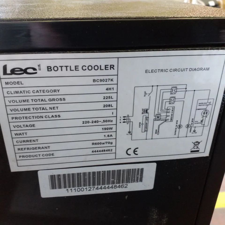 LEC DOUBLE DOOR BOTTLE COOLER BC9027K