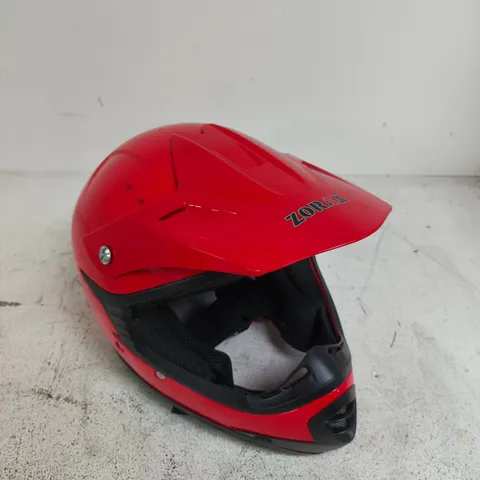 ZORAX RED MOTOCROSS HELMET – YOUTH MEDIUM (YM)