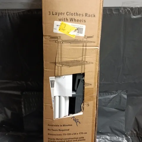 GROUNDLEVEL 3-TIER CLOTHES RACK WITH WHEELS