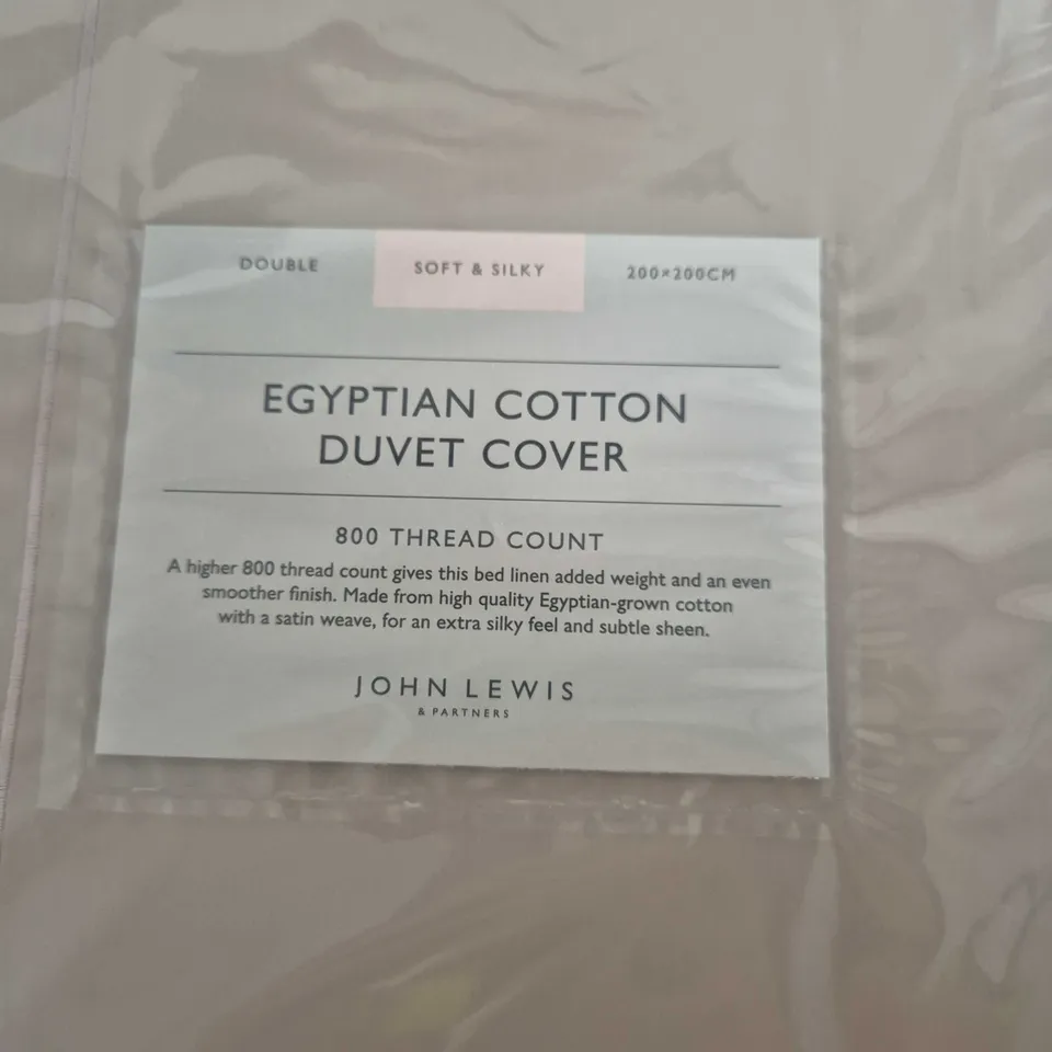 JOHN LEWIS EGYPTIAN COTTON DUVET COVER – DOUBLE, SOFT & SILKY 200X200 CM