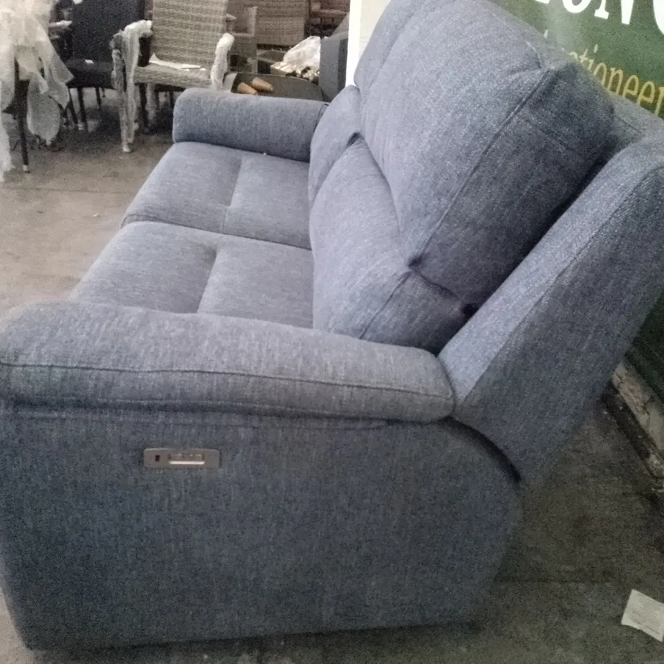 QUALITY DESIGNER G-PLAN HARPER LARGE ELECTRIC RECLINER DBL SOFA - PIERO THUNDERSTORM FABRIC