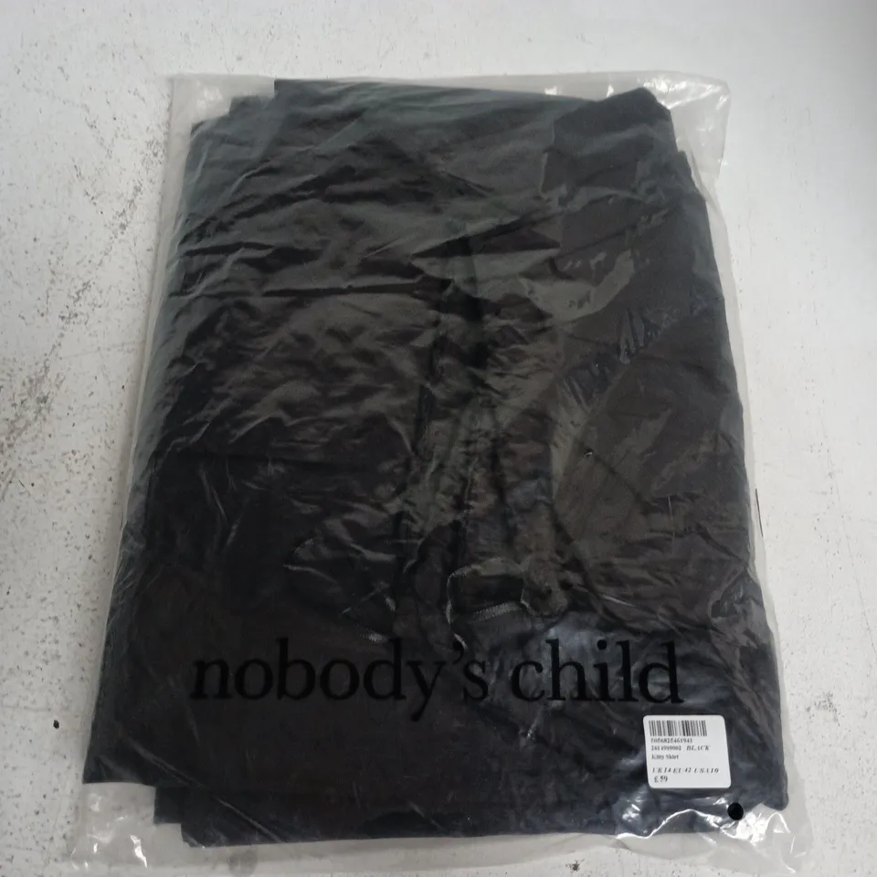BAGGED NOBODYS CHILD KITTY SKIRT IN BLACK - UK 14