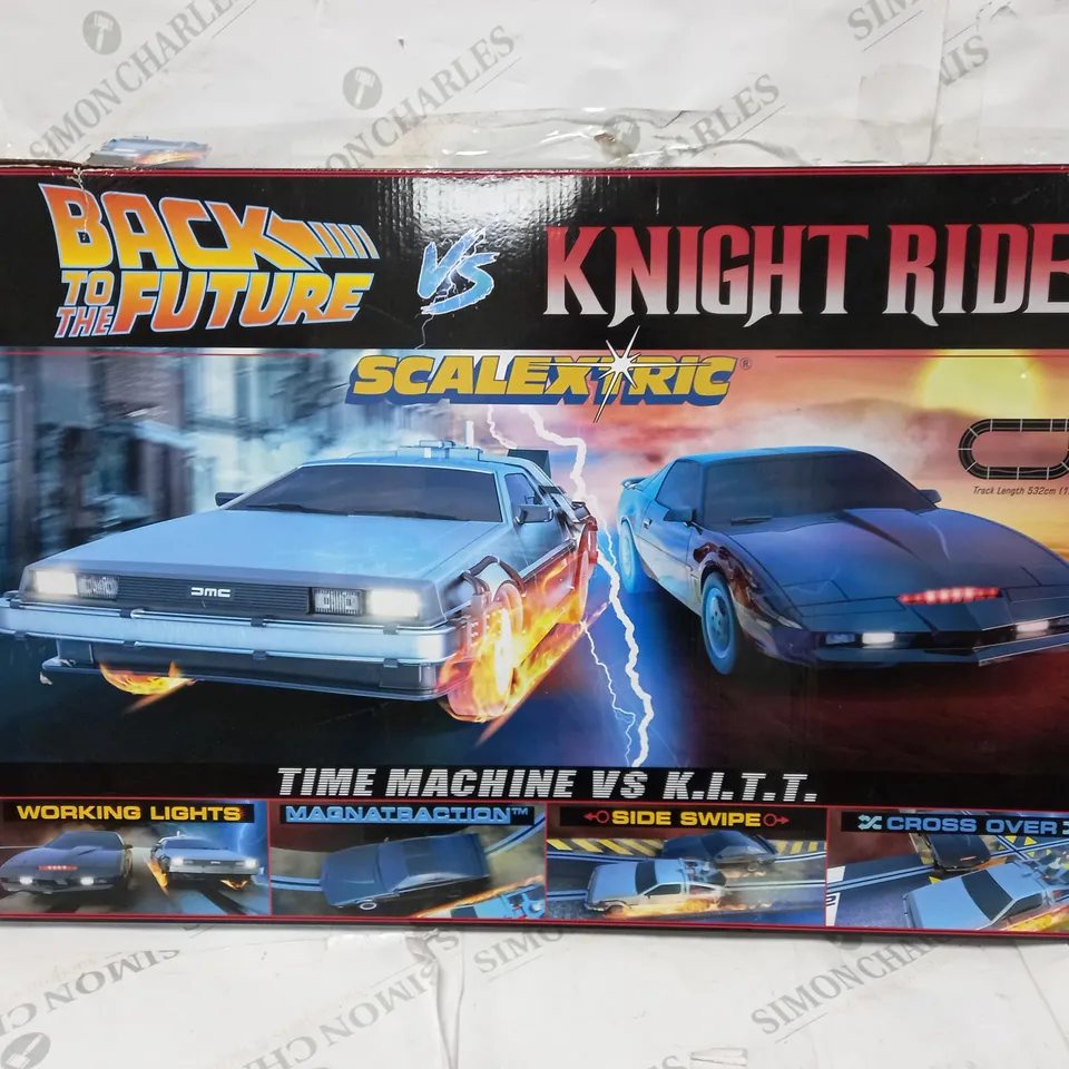 BOXED BACK TO THE FUTURE & KNIGHT RIDER SCALEXTRIC SET