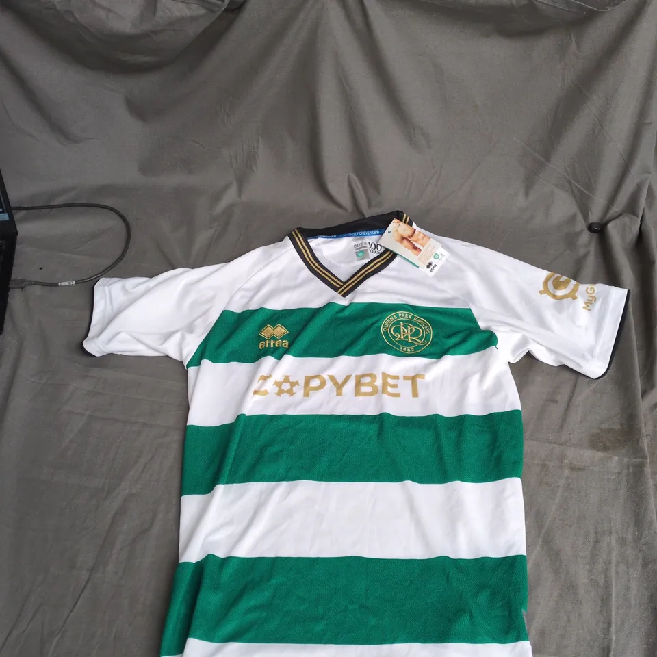 ERREÀ QPR FOOTBALL JERSEY – GREEN & WHITE – 100 YEARS EDITION – SIZE M