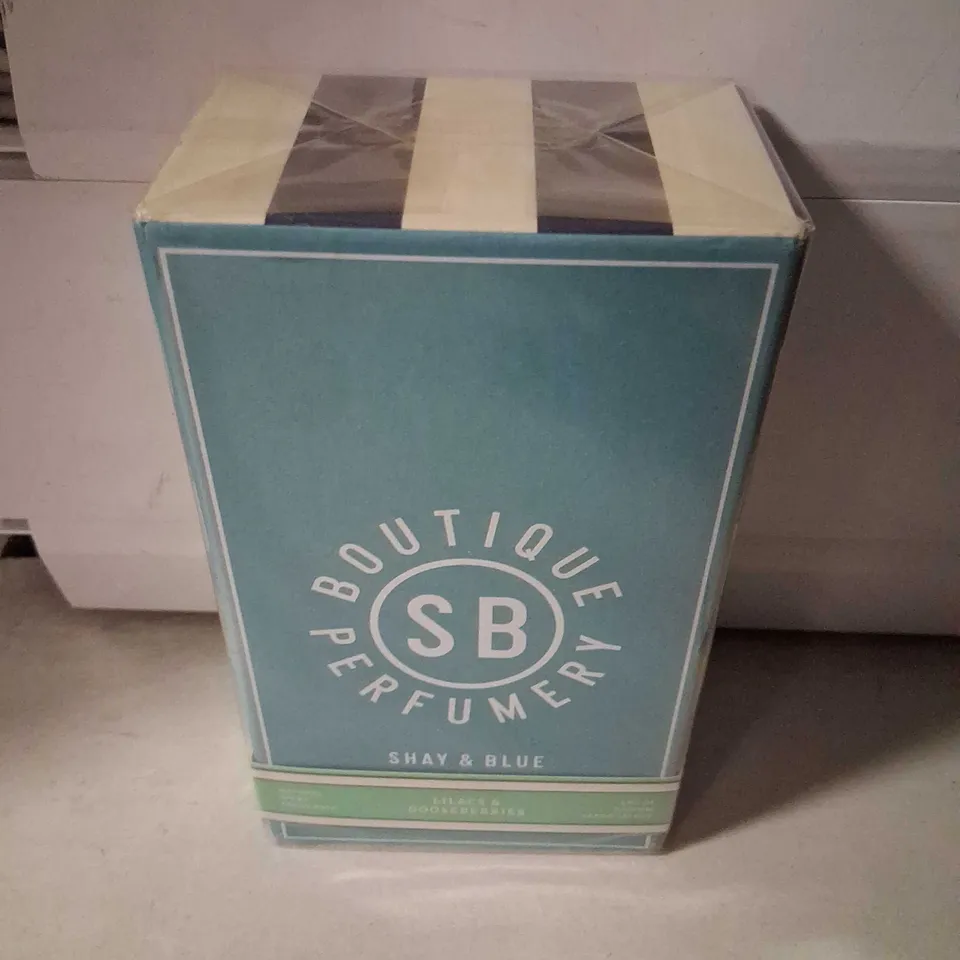 BOXED AND SEALED SB SHAY AND BLUE LILACS AND GOOSEBERRIES EAU DE PARFUM 100ML