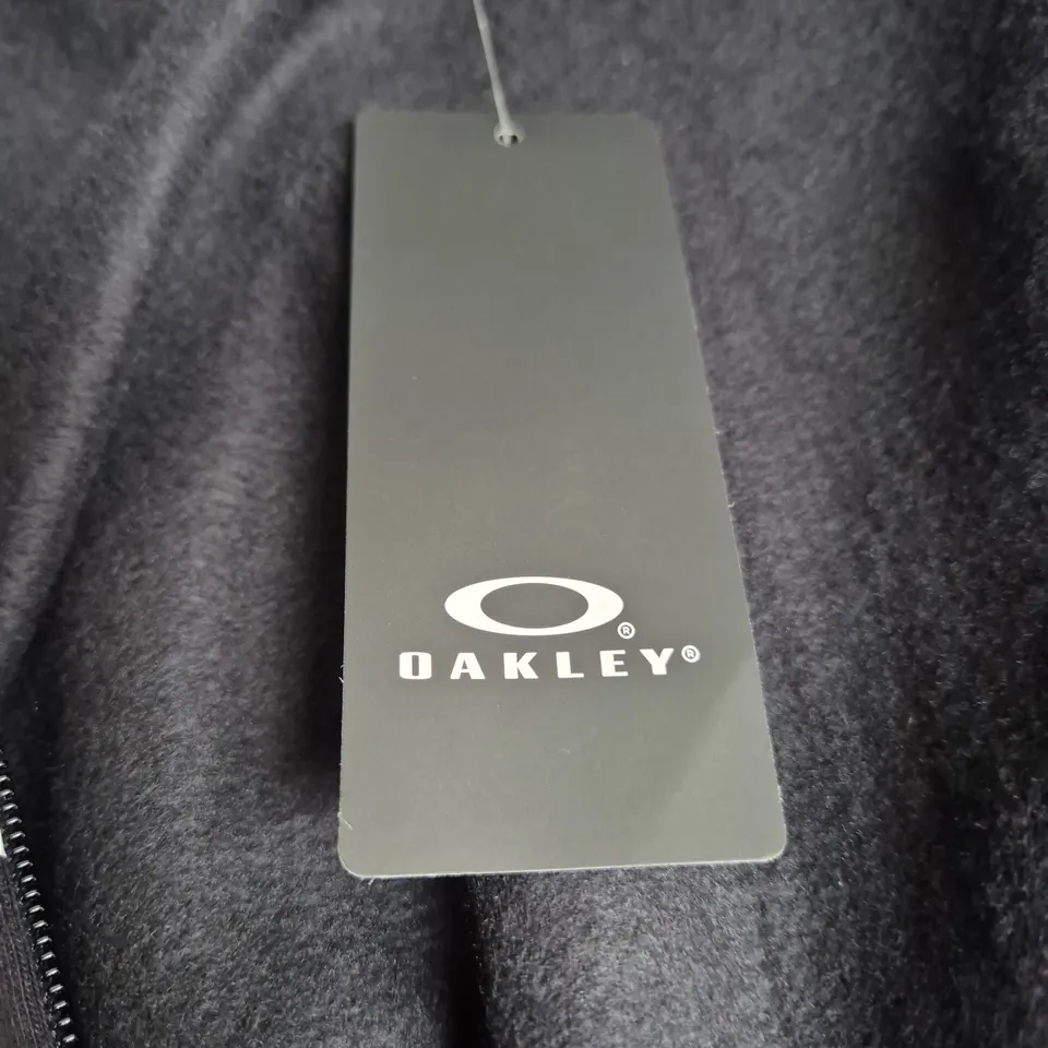 OAKLEY BLACK ZIP HOODIE WITH LOGO – SIZE XL