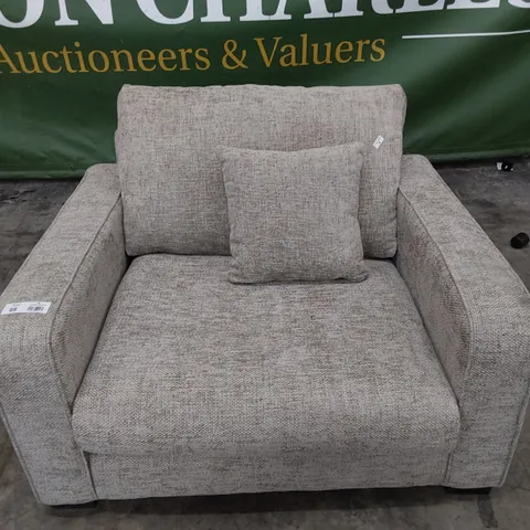 QUALITY BRITISH DESIGNER LOUNGE Co. SNUGGLER CHAIR GREY FABRIC
