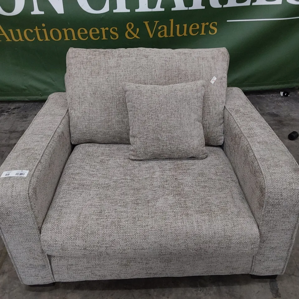 QUALITY BRITISH DESIGNER LOUNGE Co. SNUGGLER CHAIR GREY FABRIC 