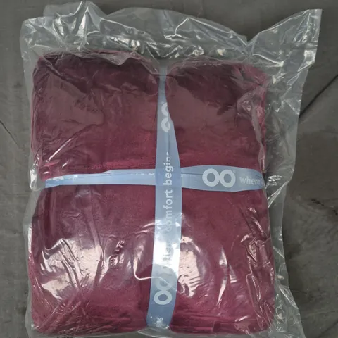 SEALED OODIE ADULT OVERSIZED HOODED BLANKET - BURGUNDY