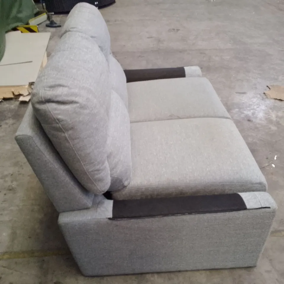 QUALITY DESIGNER 2 SEATER SOFA - GREY FABRIC