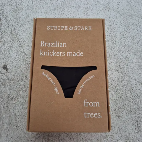STRIPE & STARE KNICKERS – BLACK – UK SIZE S