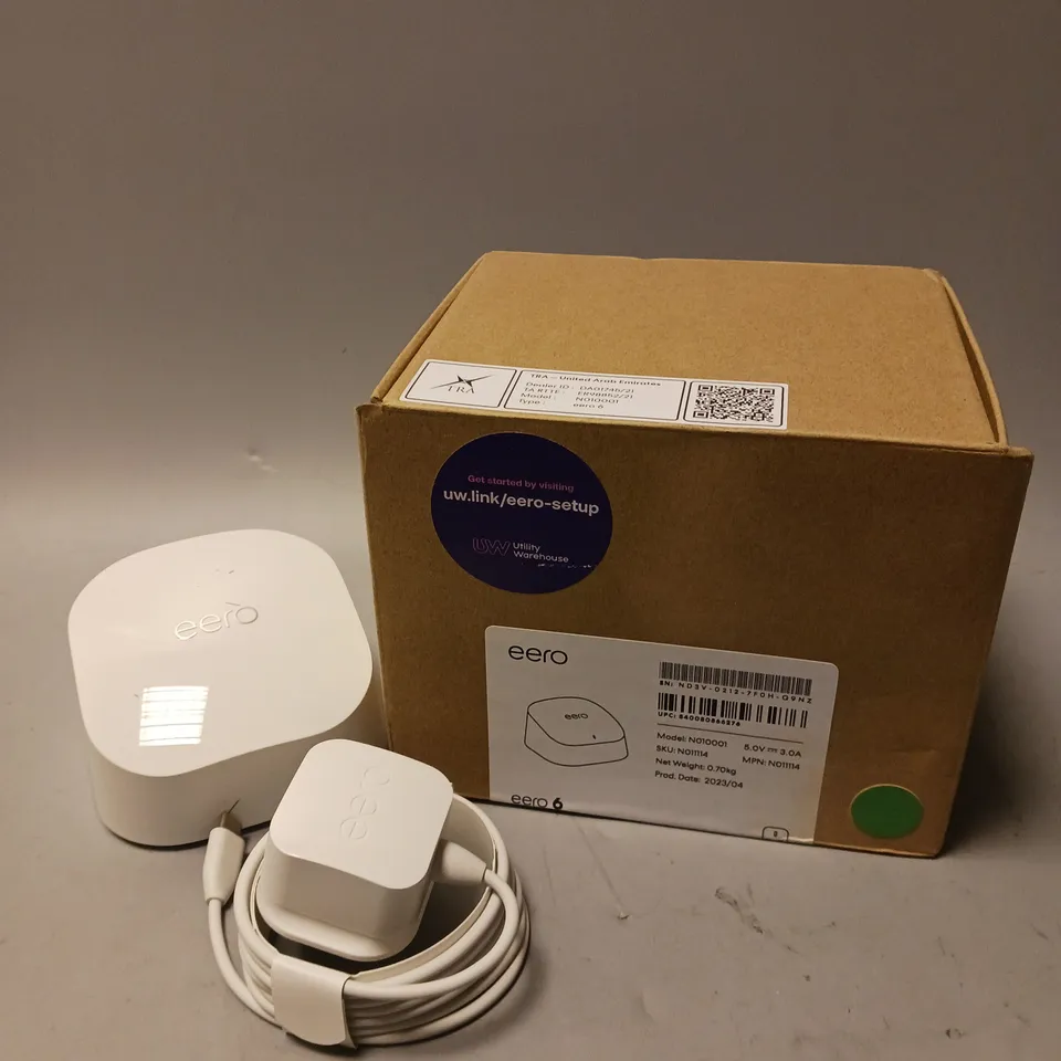 BOXED EERO 6 DUAL BAND MESH WIFI ROUTER 