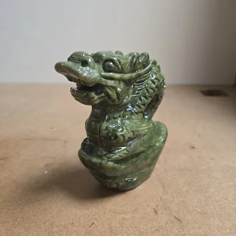 JADE EFFECT GREEN CELADON DRAGON FIGURINE