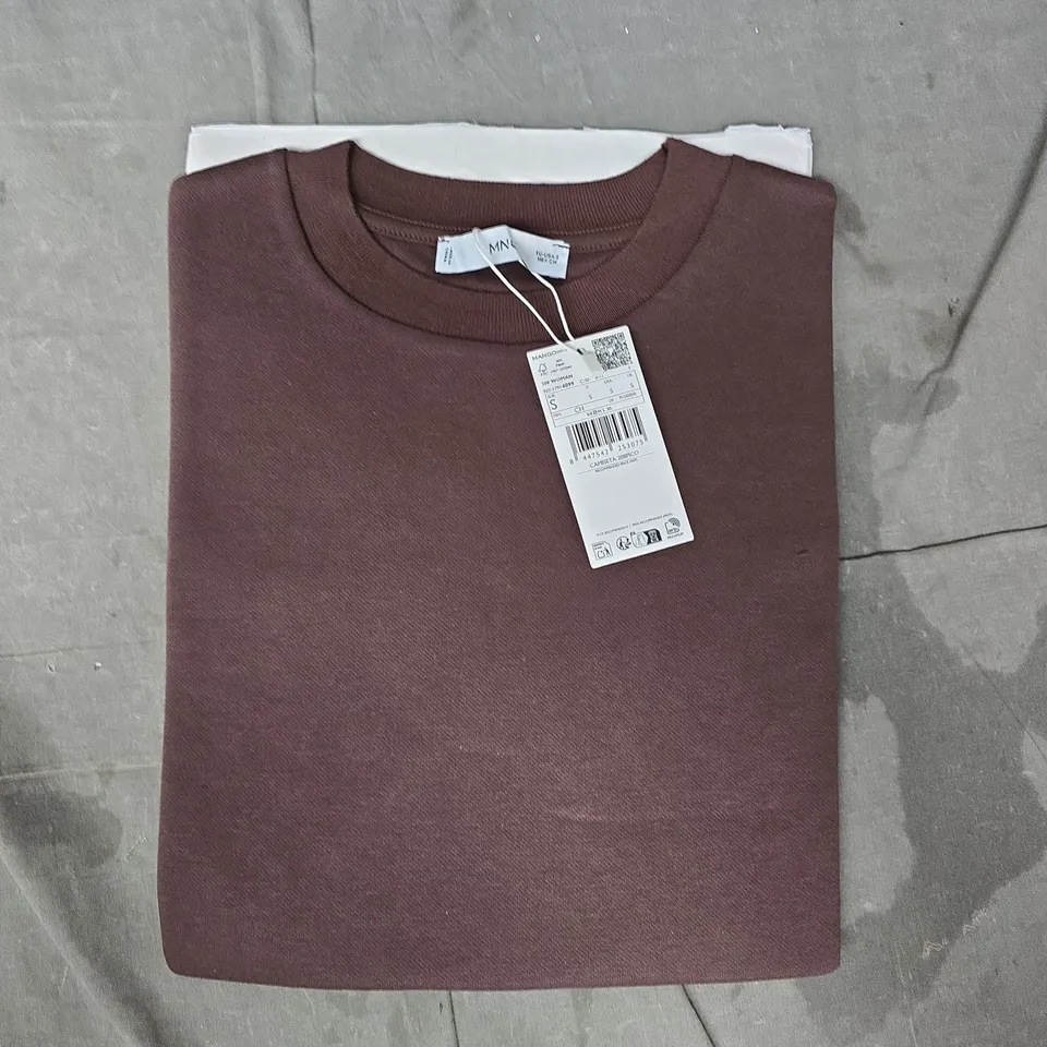 MANGO 208 WOMEN'S TOP IN BROWN SIZE SMALL