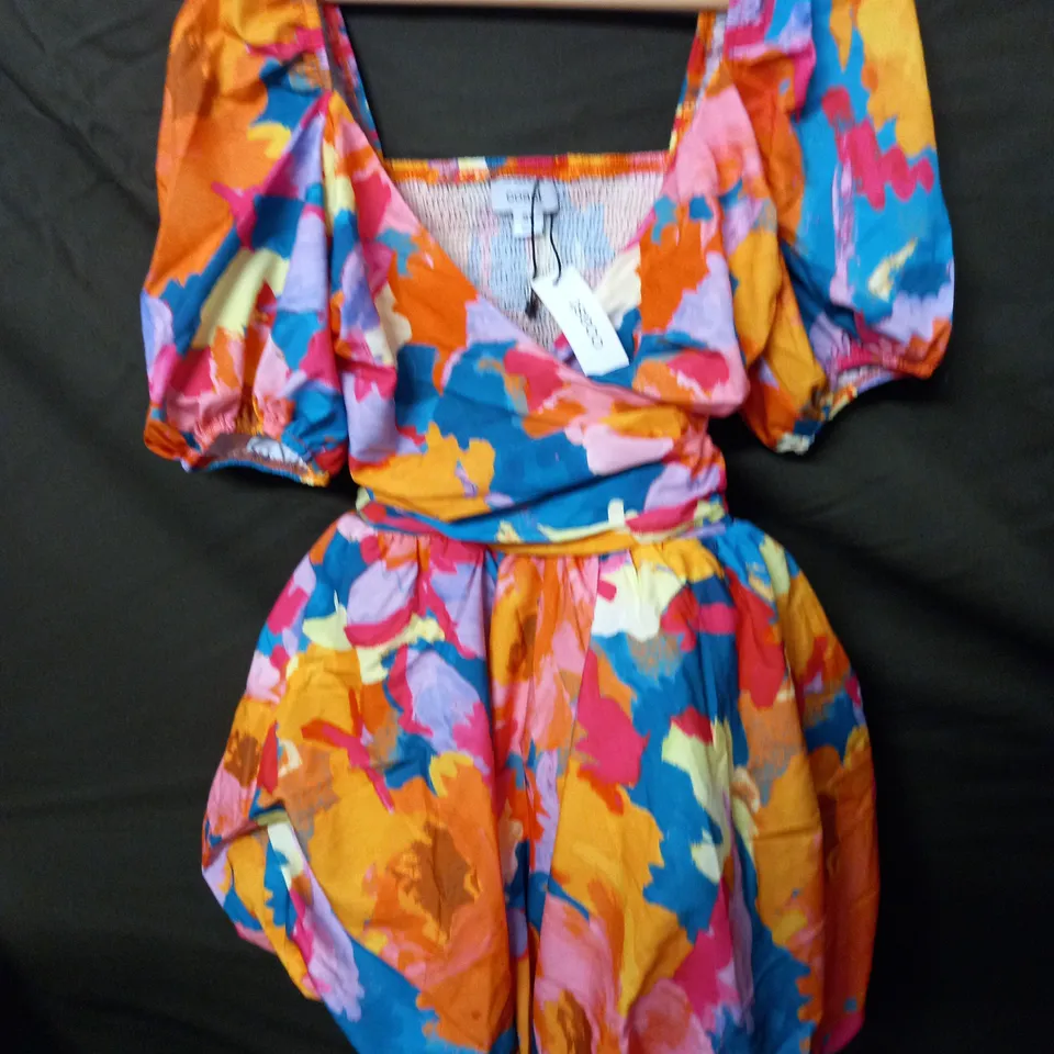 COAST COTTON PUFF BALL WRAP MINI DRESS - UK 8 