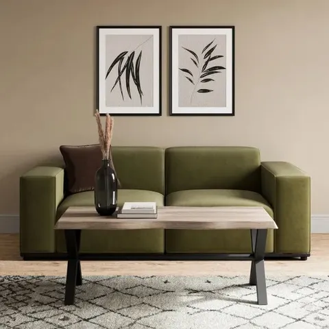 BOXED EZRA COFFEE TABLE, RUSTIC WOOD EFFECT (1 BOX)