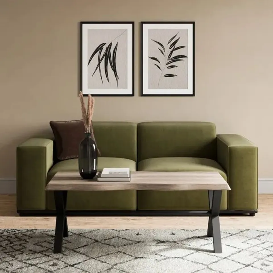 BOXED EZRA COFFEE TABLE, RUSTIC WOOD EFFECT (1 BOX)