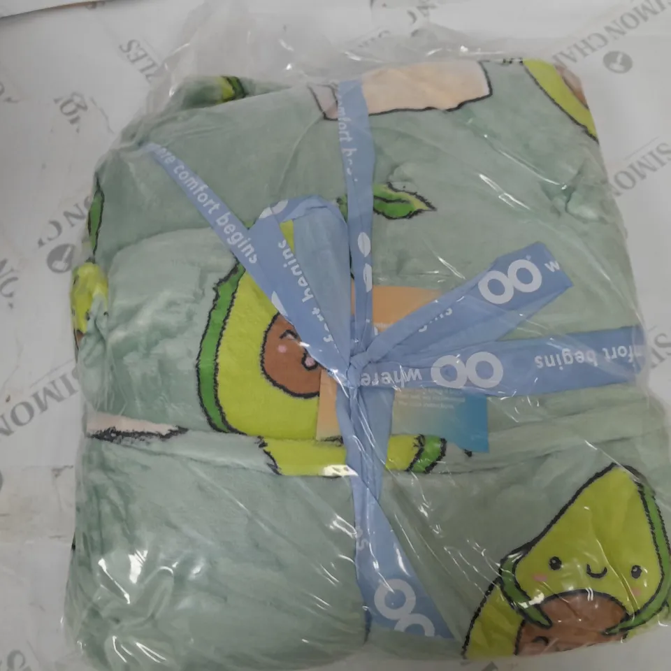 SEALED AVOCADO THEMED THE OODIE HOODED BLANKET - SIZE UNSPECIFED